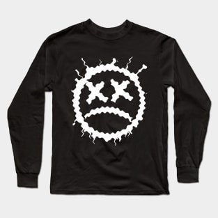 Graffiti sad emoticon | Sprayed smiley emoji, White Long Sleeve T-Shirt